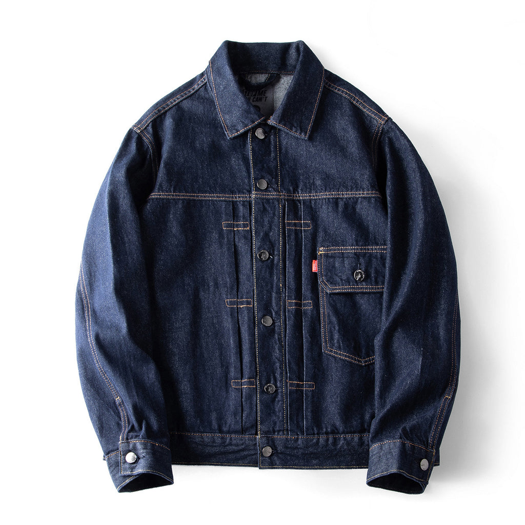 Heavy Washed Denim Men's American Style Retro Light Jacket