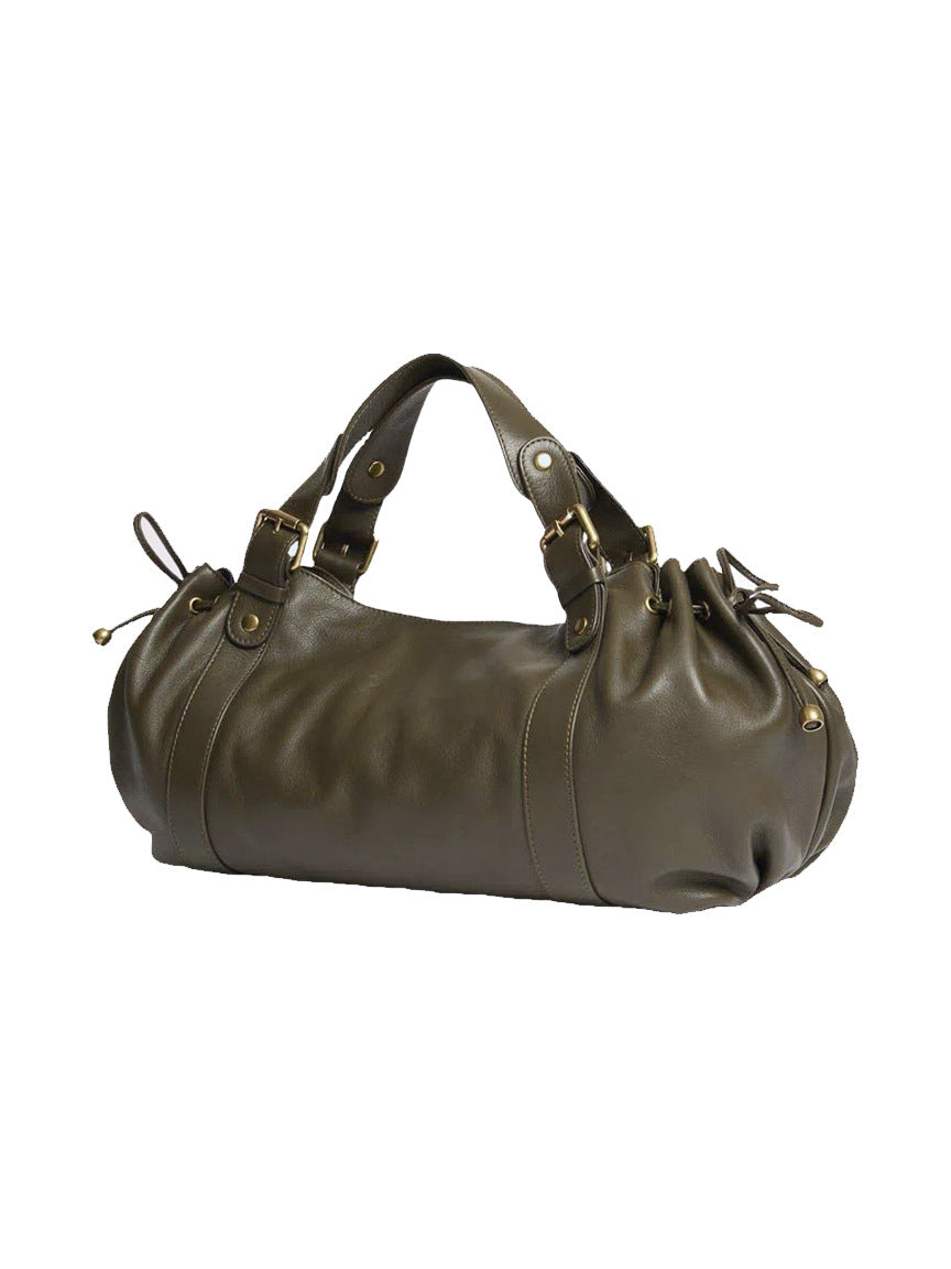 Large-capacity women's leather commuter tote bag