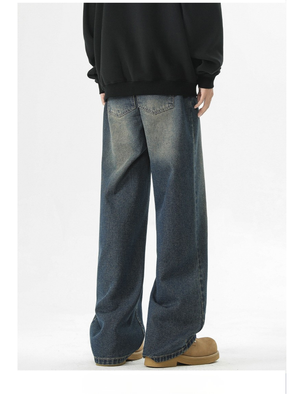 Men's Streetwear Casual Blue washed Jeans for Men