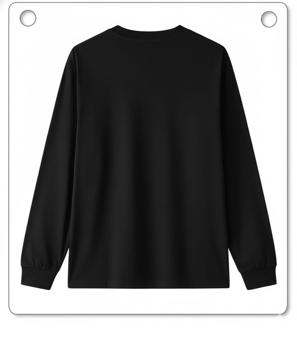 Black heavyweight cotton long-sleeved T-shirt