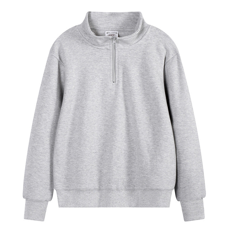 Men's light Grey Quarter Zip Collar sweatshirt