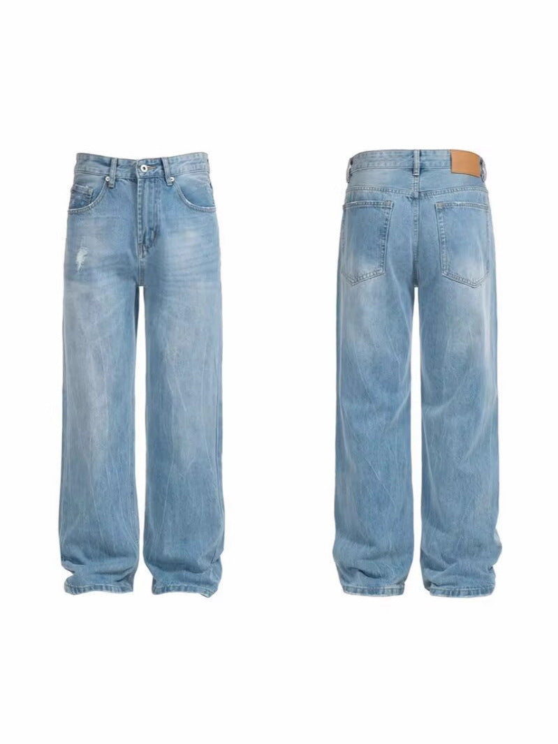 American Retro Light Blue High Street Straight Jeans