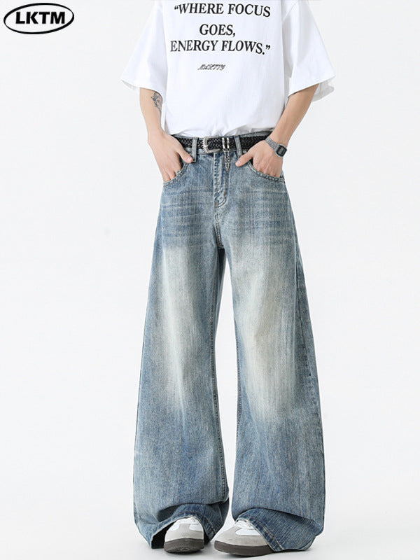American Style Retro Jeans Wide-leg Long Pants