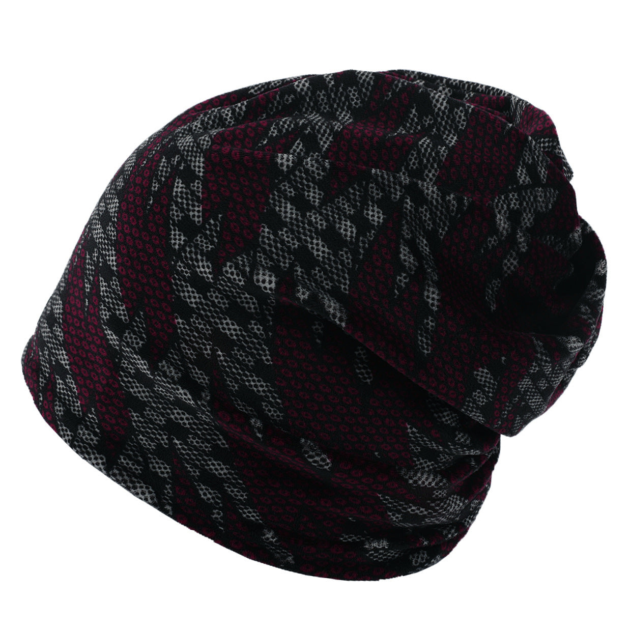 American pullover knitted hat multi-color plaid velvet beanie