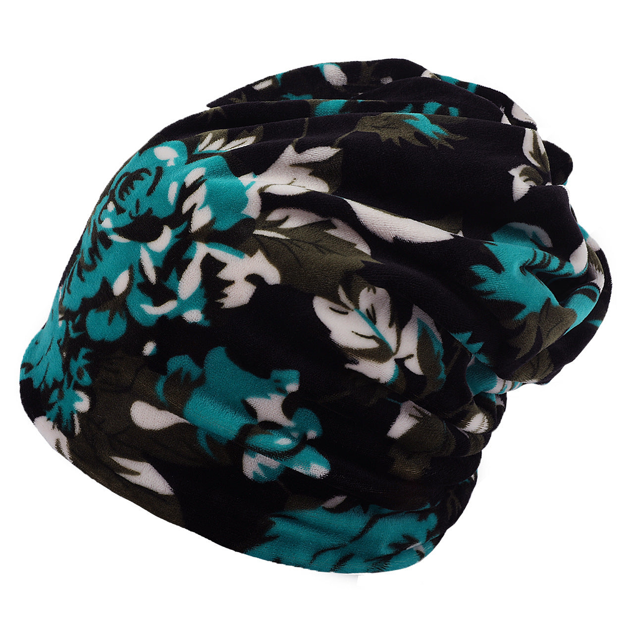 American pullover knitted hat multi-color plaid velvet beanie
