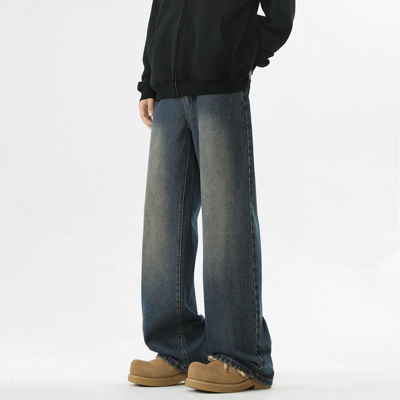 Men's Streetwear Casual Blue washed Jeans for Men