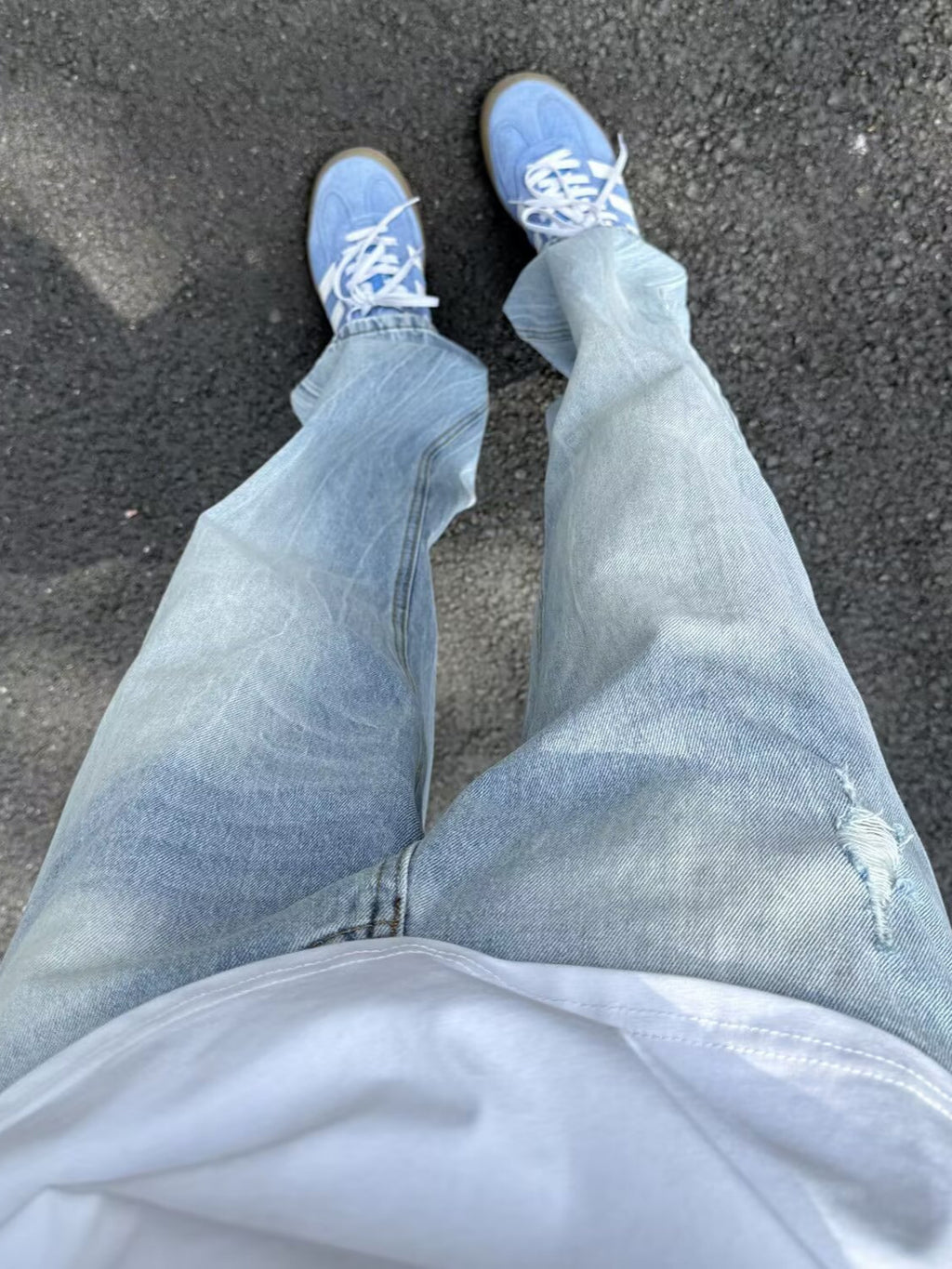 American Retro Light Blue High Street Straight Jeans