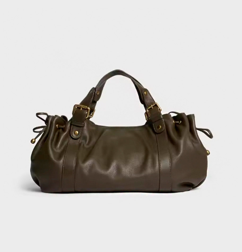 Large-capacity women's leather commuter tote bag