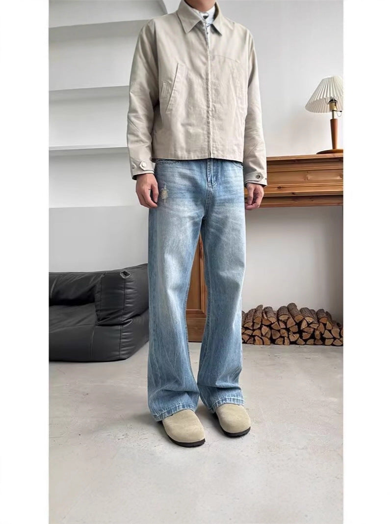 American Retro Light Blue High Street Straight Jeans