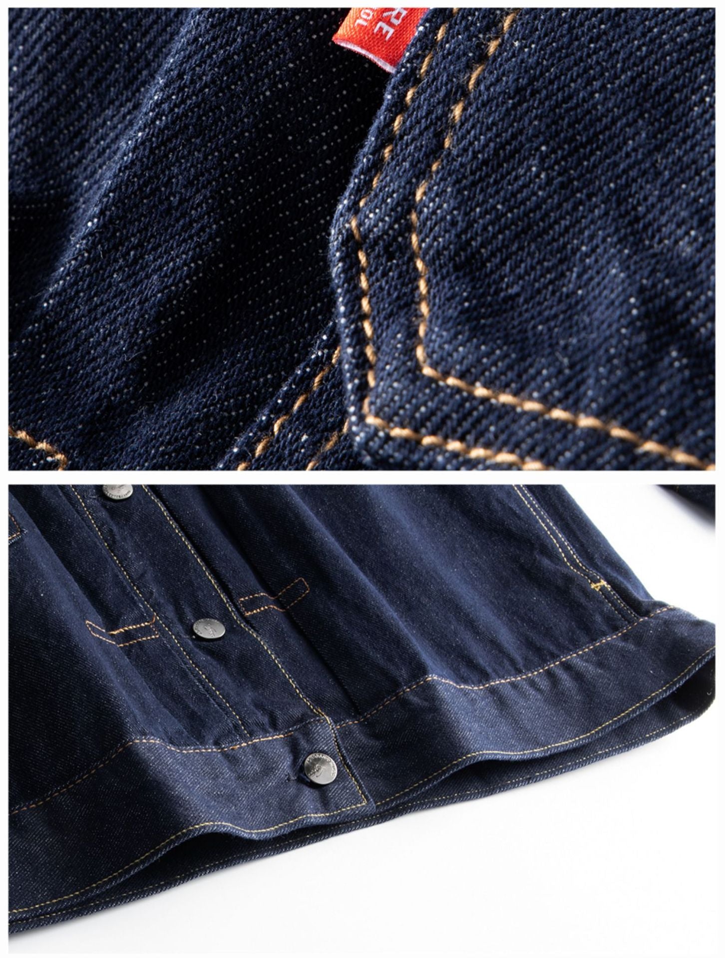 Heavy Washed Denim Men's American Style Retro Light Jacket