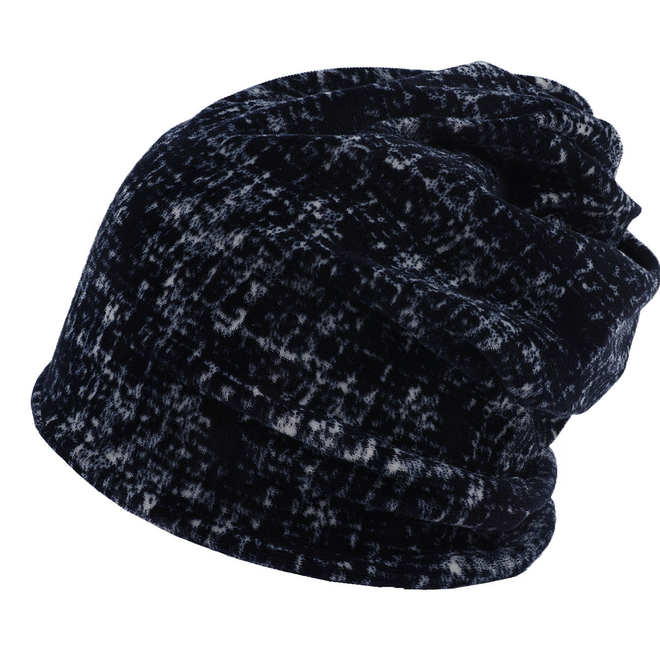 American pullover knitted hat multi-color plaid velvet beanie