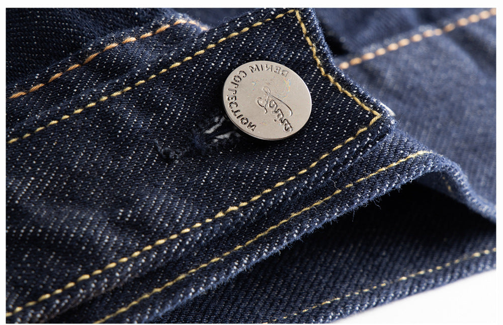 Heavy Washed Denim Men's American Style Retro Light Jacket