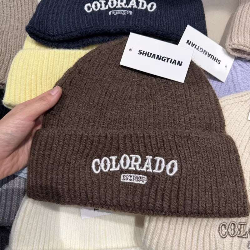 Y2K knitted wool beanie autumn and winter retro cozy
