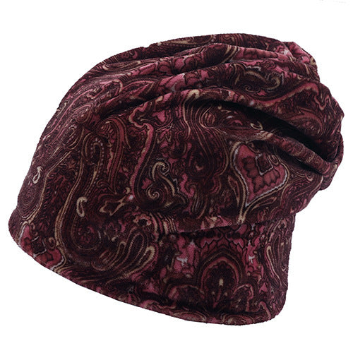American pullover knitted hat multi-color plaid velvet beanie