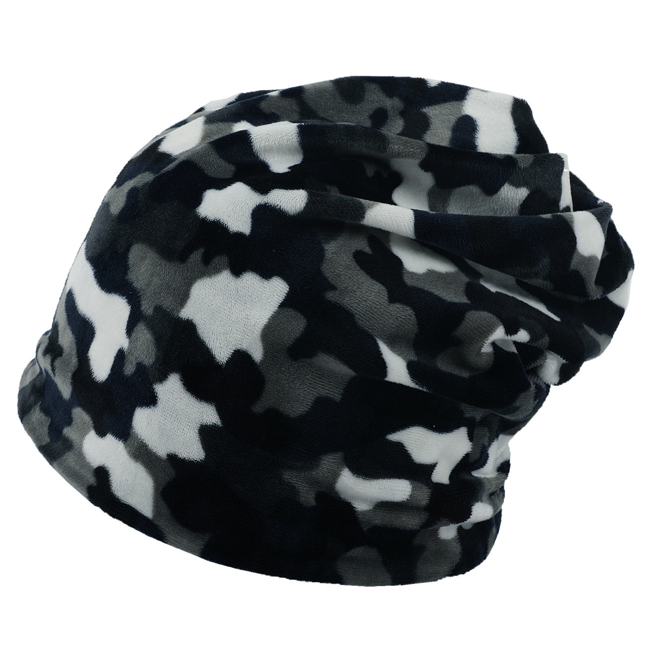 American pullover knitted hat multi-color plaid velvet beanie