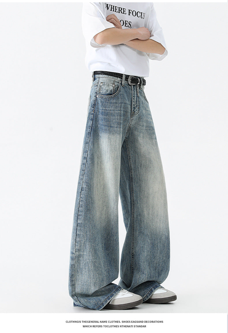 American Style Retro Jeans Wide-leg Long Pants