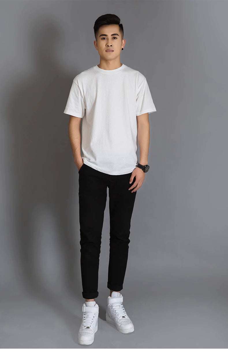 White cotton short sleeve T-shirt